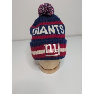 '47  New York Giants Blue/ Red Bering Pom Cuffed Knit Hat Inner Liner OSFA